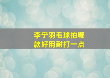 李宁羽毛球拍哪款好用耐打一点