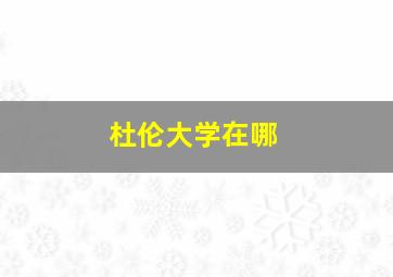 杜伦大学在哪