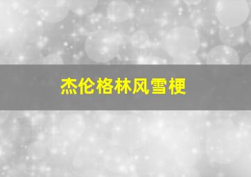 杰伦格林风雪梗