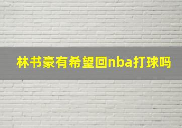 林书豪有希望回nba打球吗