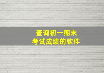 查询初一期末考试成绩的软件