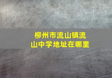 柳州市流山镇流山中学地址在哪里