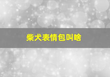 柴犬表情包叫啥