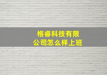 格睿科技有限公司怎么样上班