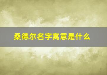 桑德尔名字寓意是什么