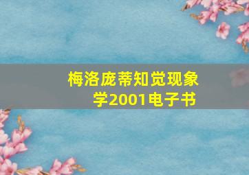 梅洛庞蒂知觉现象学2001电子书