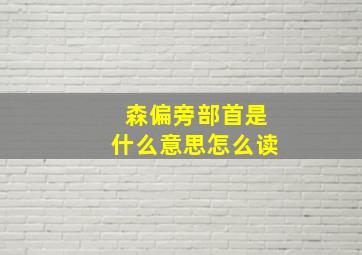 森偏旁部首是什么意思怎么读