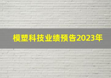 模塑科技业绩预告2023年