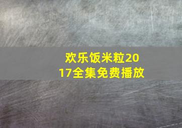 欢乐饭米粒2017全集免费播放