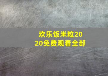 欢乐饭米粒2020免费观看全部