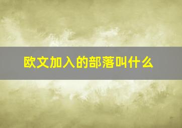 欧文加入的部落叫什么