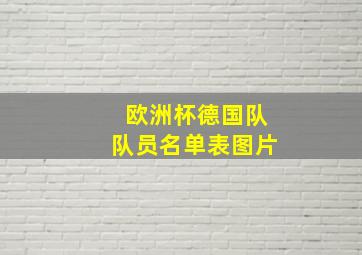 欧洲杯德国队队员名单表图片