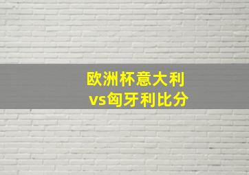 欧洲杯意大利vs匈牙利比分