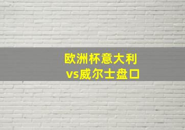 欧洲杯意大利vs威尔士盘口