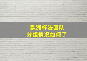 欧洲杯法国队分组情况如何了