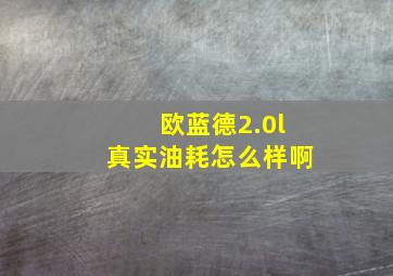 欧蓝德2.0l真实油耗怎么样啊