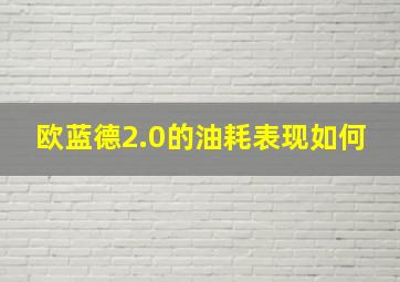 欧蓝德2.0的油耗表现如何