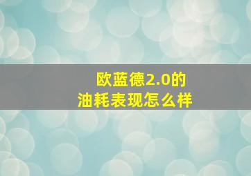 欧蓝德2.0的油耗表现怎么样