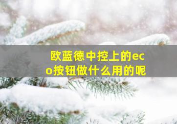 欧蓝德中控上的eco按钮做什么用的呢