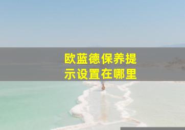 欧蓝德保养提示设置在哪里