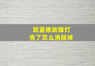 欧蓝德故障灯亮了怎么消除掉