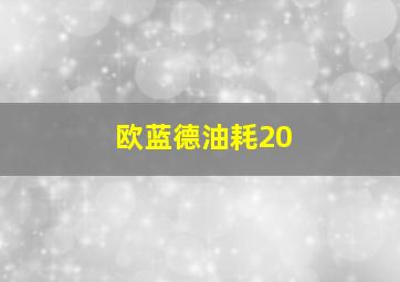 欧蓝德油耗20