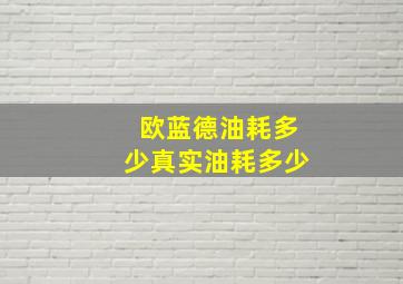 欧蓝德油耗多少真实油耗多少