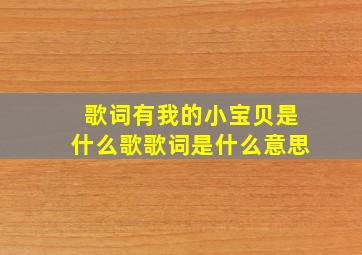 歌词有我的小宝贝是什么歌歌词是什么意思