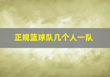 正规篮球队几个人一队