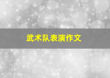 武术队表演作文