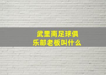 武里南足球俱乐部老板叫什么