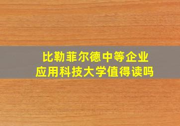 比勒菲尔德中等企业应用科技大学值得读吗