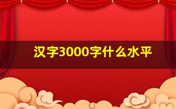 汉字3000字什么水平