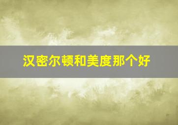 汉密尔顿和美度那个好