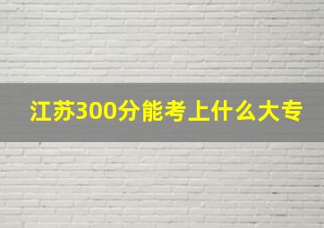 江苏300分能考上什么大专