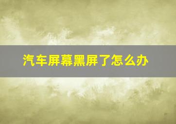 汽车屏幕黑屏了怎么办