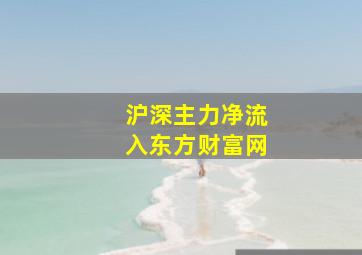 沪深主力净流入东方财富网