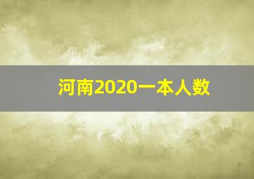 河南2020一本人数