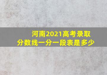 河南2021高考录取分数线一分一段表是多少