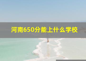 河南650分能上什么学校