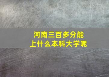 河南三百多分能上什么本科大学呢