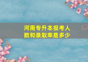 河南专升本报考人数和录取率是多少