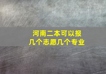 河南二本可以报几个志愿几个专业