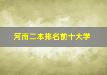 河南二本排名前十大学