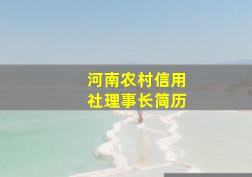 河南农村信用社理事长简历