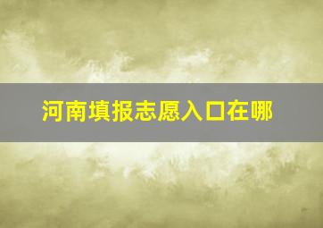 河南填报志愿入口在哪