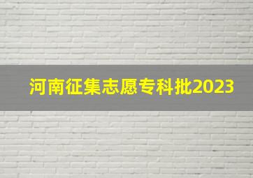 河南征集志愿专科批2023