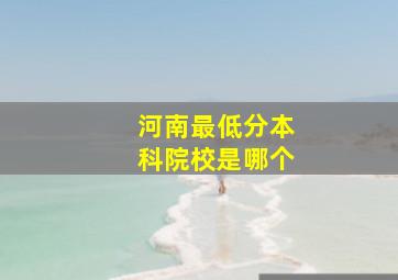 河南最低分本科院校是哪个