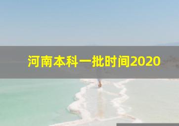 河南本科一批时间2020