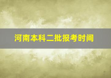 河南本科二批报考时间